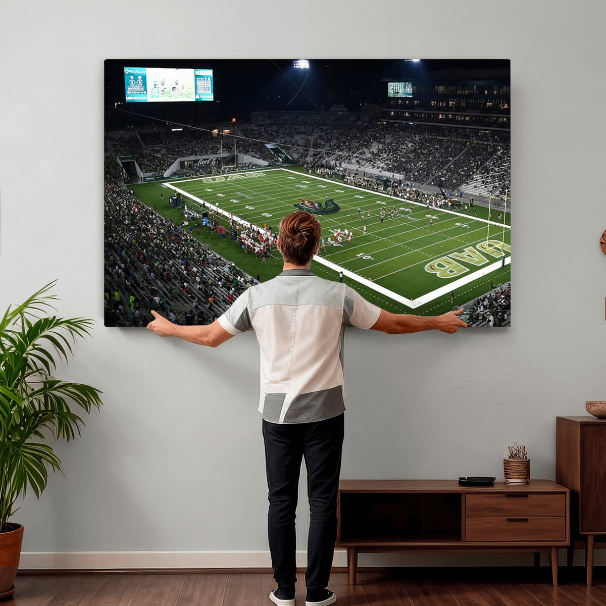 81740-MGV-CV-36X24 - UAB Blazers Football Team Print - Birmingham Protective Stadium Wall Art Canvas Print