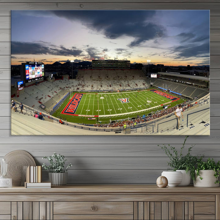 Arizona Wildcats Football Team Print - Tucson Arizona Stadium Wall Art Canvas Print