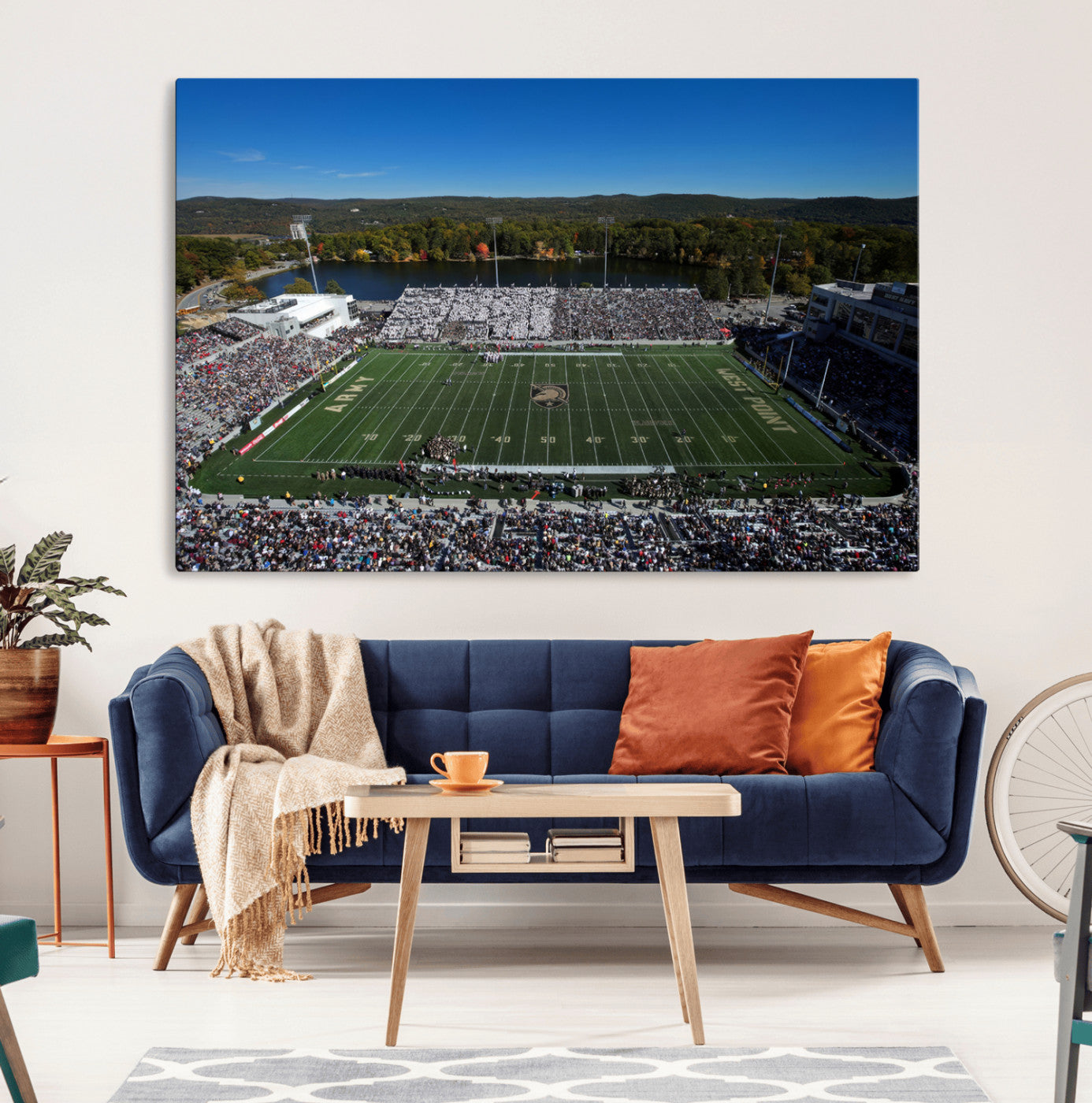 52056-MGV-CV-36X24-Army Black Knights Football Team Print - West Point Michie Stadium Wall Art Canvas Print