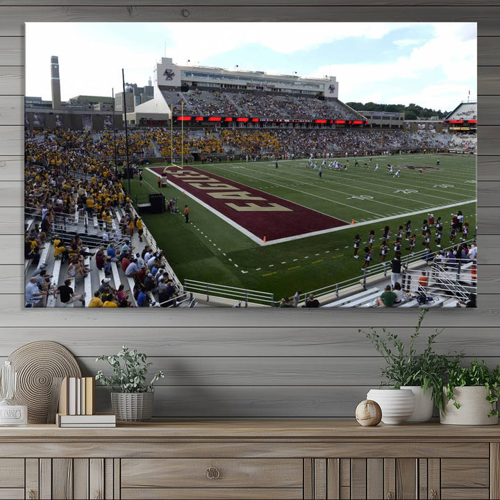 Boston College Eagles Football Team Print - Boston Alumni Stadium Wall Art Canvas Print