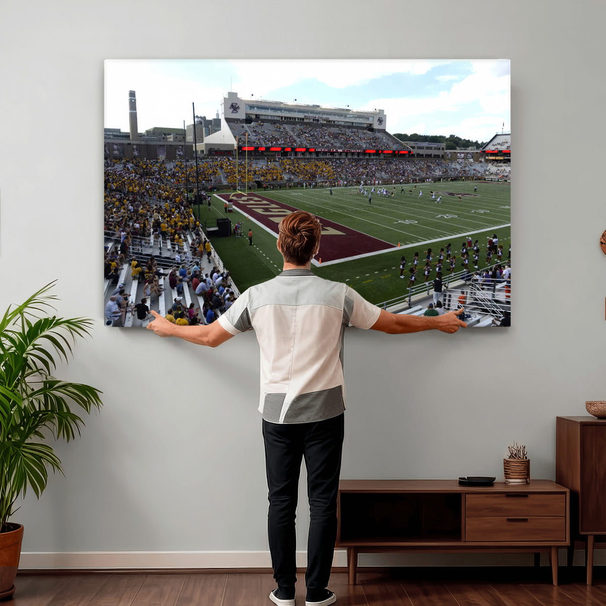 61503-MGV-CV-36X24 - Boston College Eagles Football Team Print - Boston Alumni Stadium Wall Art Canvas Print