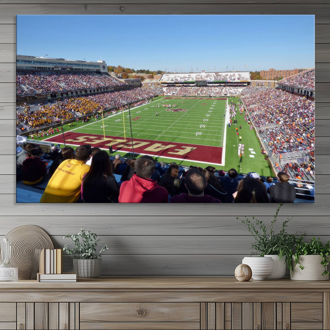 Boston College Eagles Football Team Print - Boston Alumni Stadium Wall Art Canvas Print