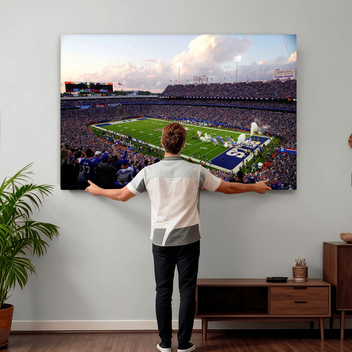 64066-MGV-CV-36X24 - Buffalo Bills Football Team Print - Buffalo Highmark Stadium Wall Art Canvas Print