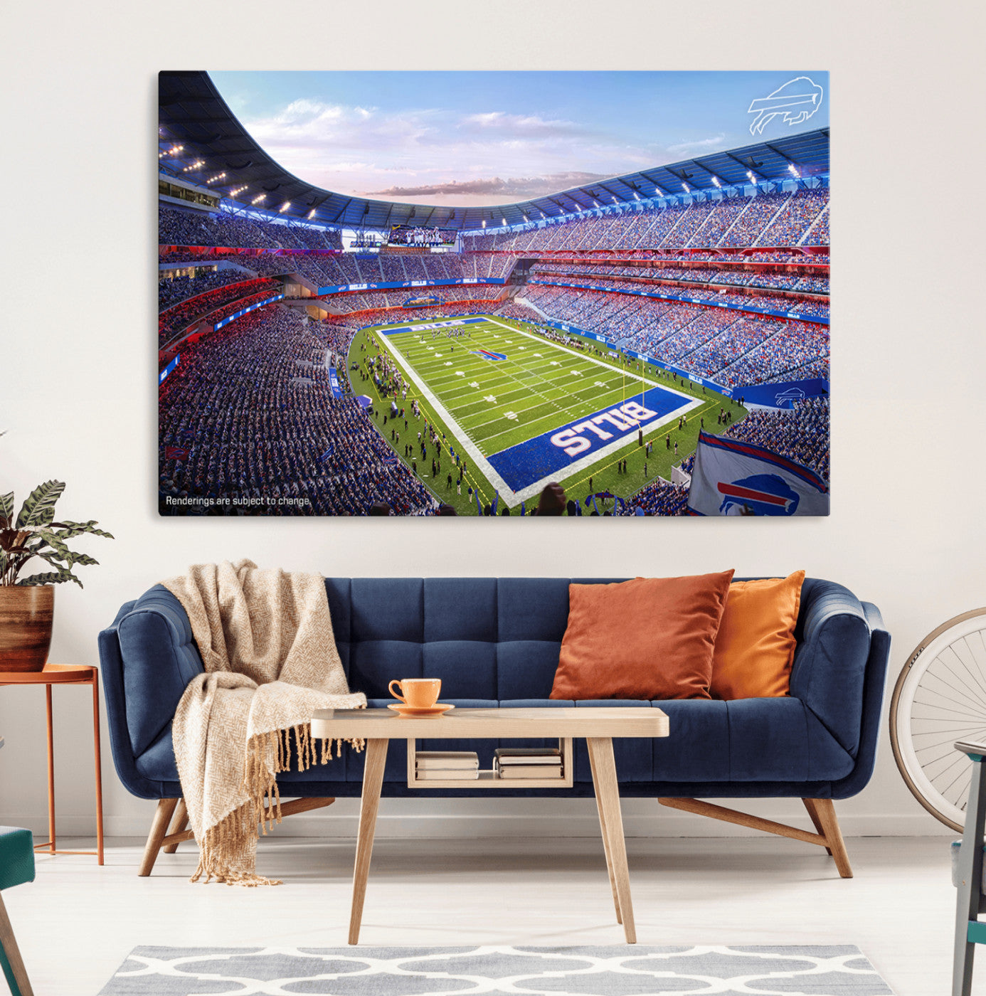 57873-MGV-CV-36X24-Buffalo Bills Football Team Print Canvas - Buffalo Highmark Stadium Wall Art Canvas Print