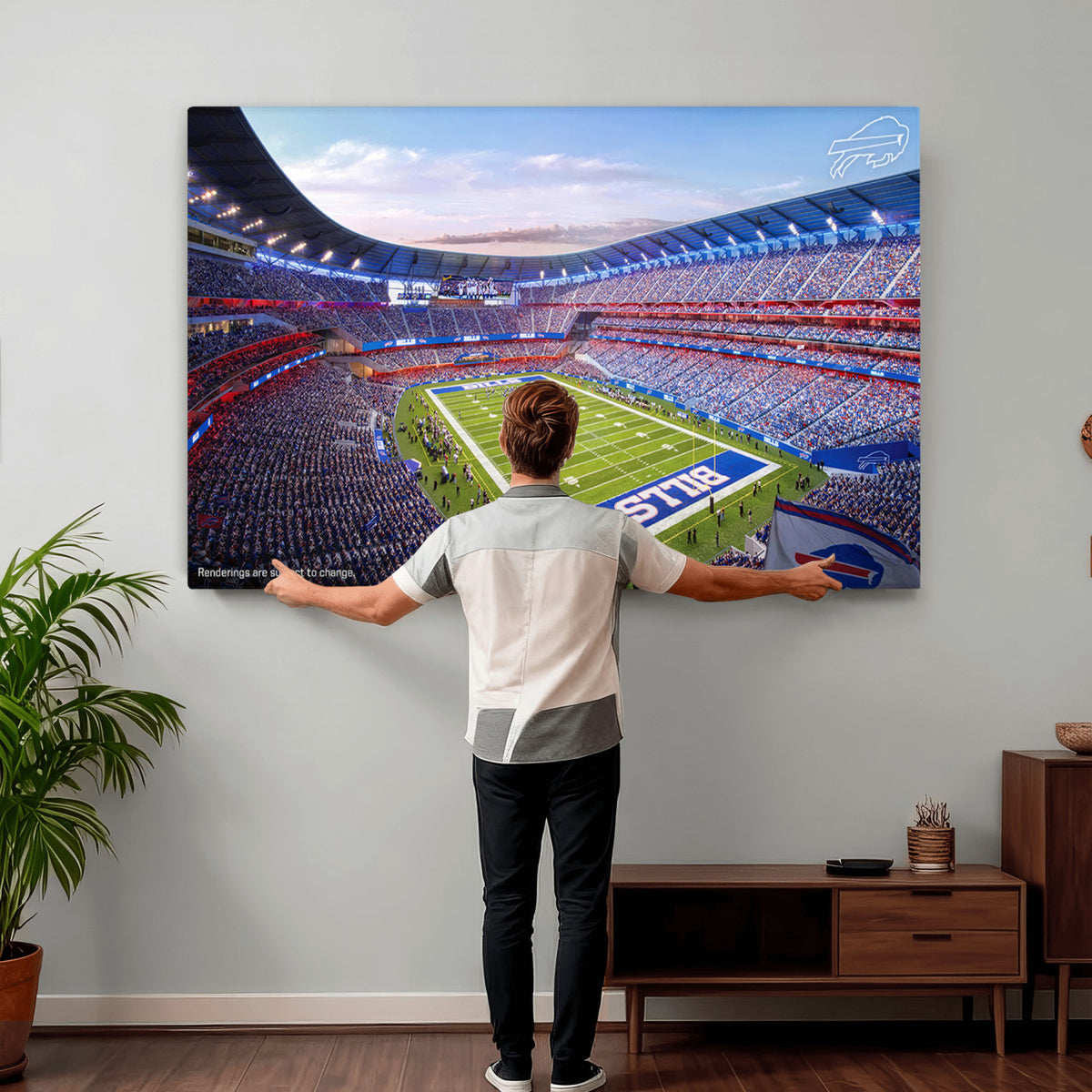 57873-MGV-CV-36X24 - Buffalo Bills Football Team Print Canvas - Buffalo Highmark Stadium Wall Art Canvas Print