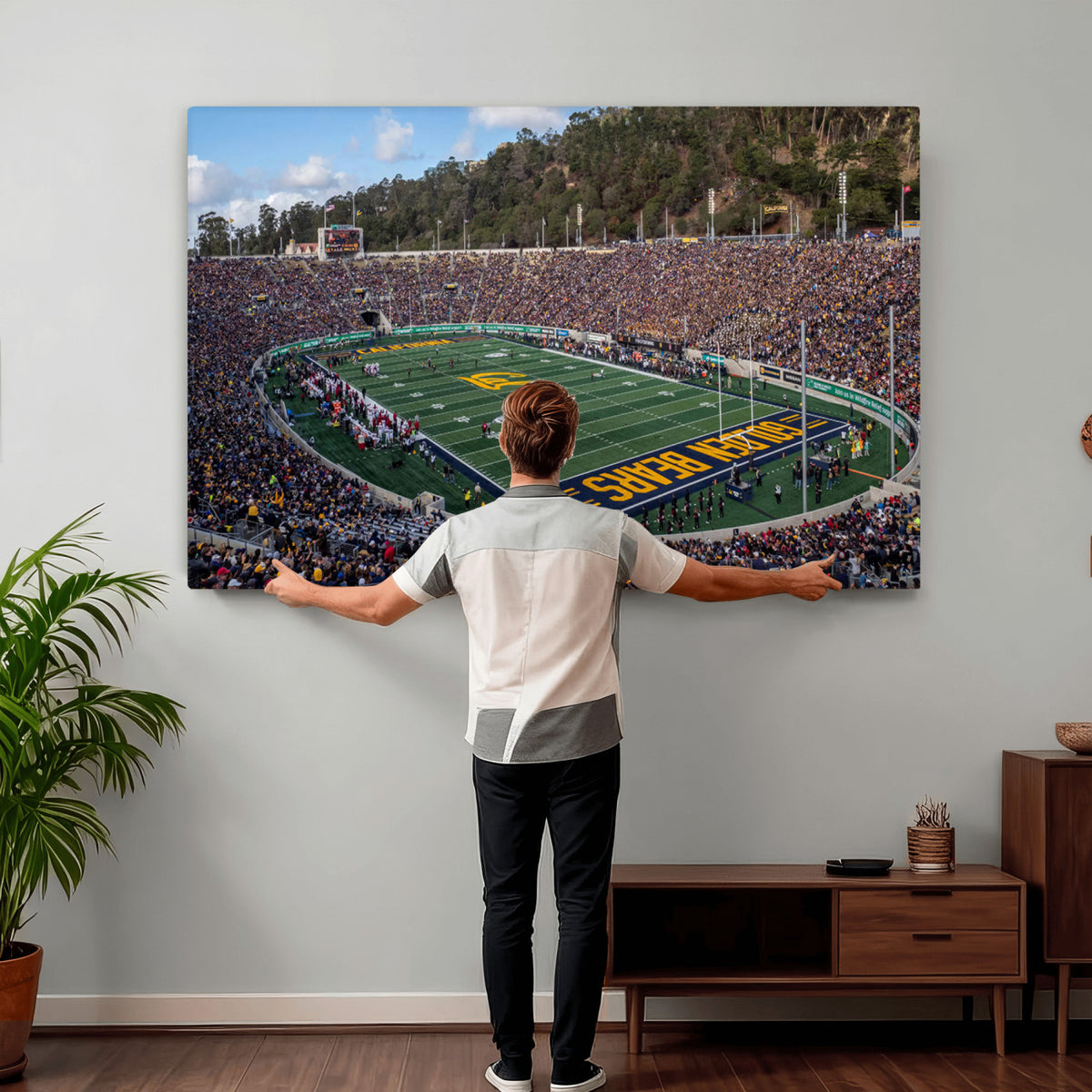 38054-MGV-CV-36X24 - University of California Golden Bears Football Team Print - Berkeley California Memorial Stadium Art