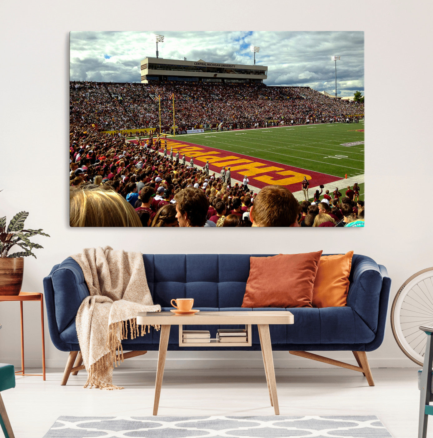 99662-MGV-CV-36X24-Central Michigan University Chippewas Football Team Print - Mount Pleasant Kelly/Shorts Stadium Wall