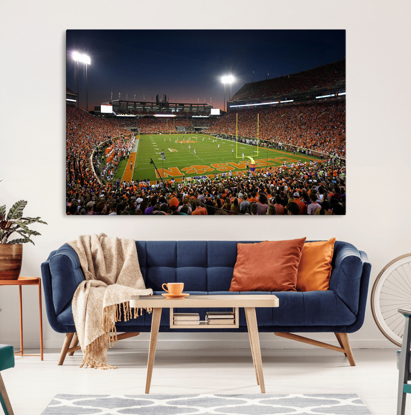 MGV-CV-36X24 - Clemson University Tigers Art Print, Football Team Print - Clemson Memorial Stadium Wall Art Canvas