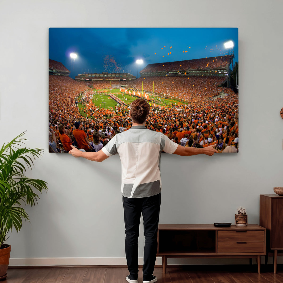 26196-MGV-CV-36X24 - Clemson University Tigers Football Team Print, Clemson