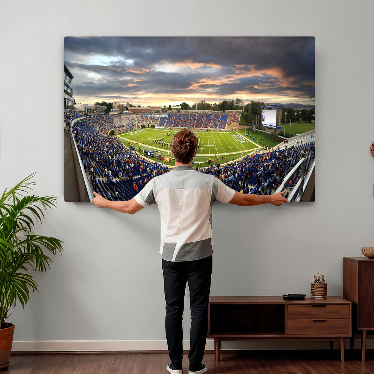 60433-MGV-CV-36X24 - Duke University Blue Devils Football Team Print, Durham