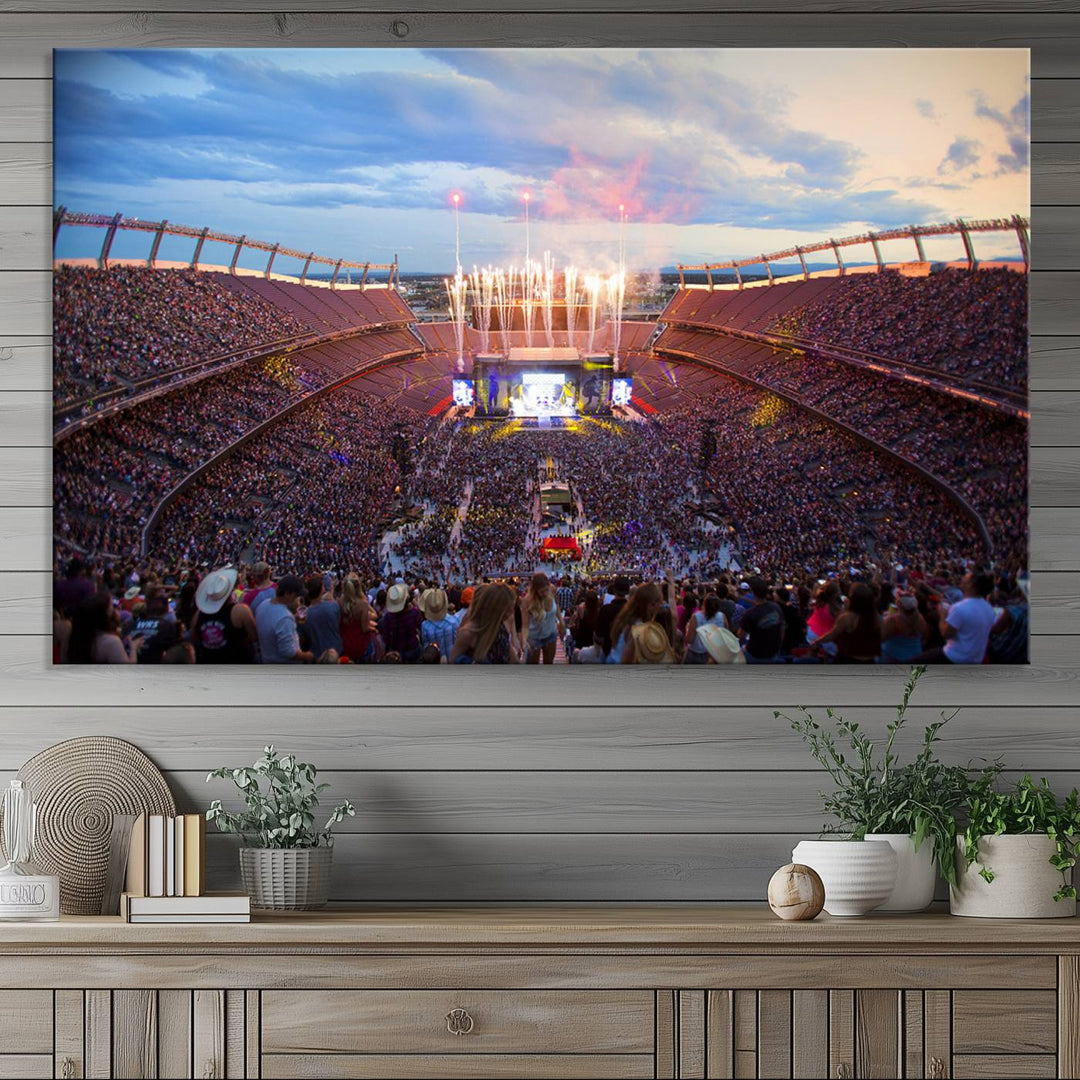 Denver Broncos Football Team Print - Empower Field at Mile High Stadium Wall Art Canvas Print