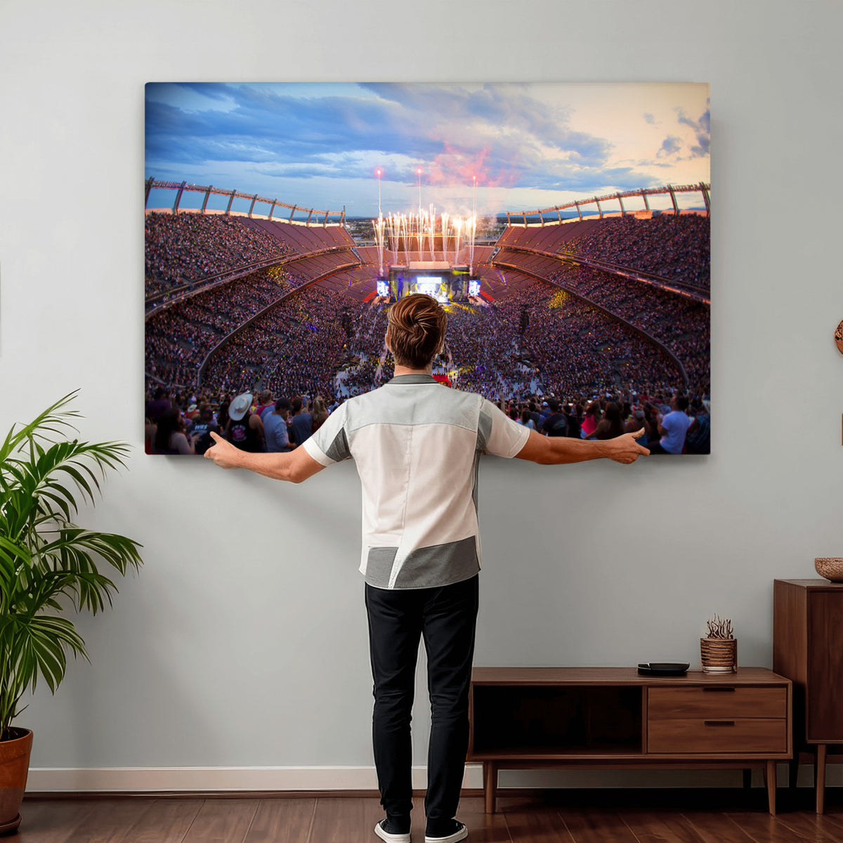 24689-MGV-CV-36X24 - Denver Broncos Football Team Print Canvas, Empower Field