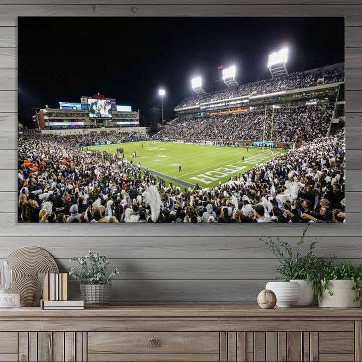 Georgia Tech Yellow Jackets Football Team Print - Atlanta Bobby Dodd Stadium Wall Art Canvas Print