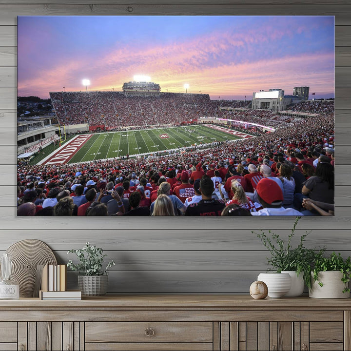 Indiana University Hoosiers Football Team Print - Bloomington Memorial Stadium Wall Art Canvas Print