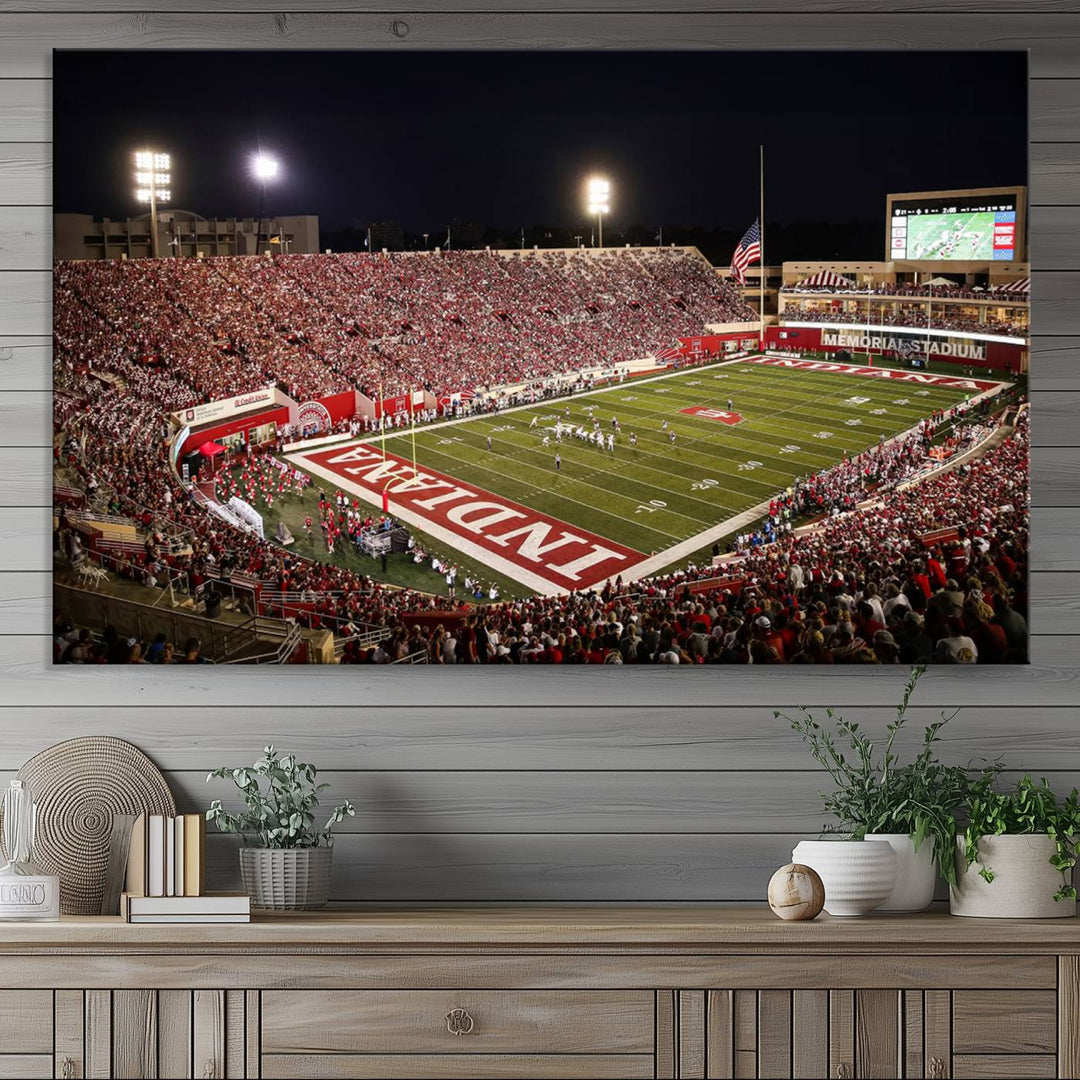 Indiana University Hoosiers Football Team Print - Bloomington Memorial Stadium Wall Art Canvas Print