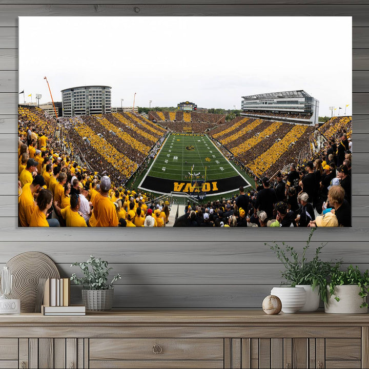 Iowa University Hawkeyes Football Team Print - Iowa City Kinnick Stadium Wall Art Canvas Print