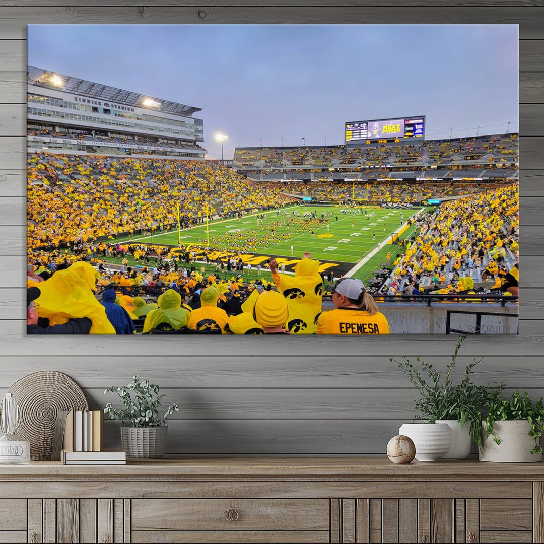 Iowa University Hawkeyes Football Team Print - Iowa City Kinnick Stadium Wall Art Canvas Print