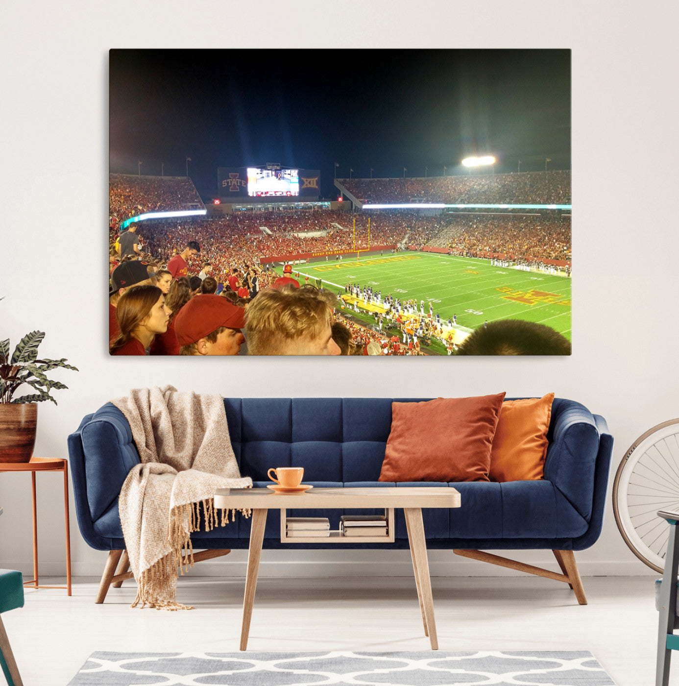 94319-MGV-CV-36X24-Iowa State University Cyclones Art Print, Football Team Print - Jack Trice Stadium Ames Wall Art