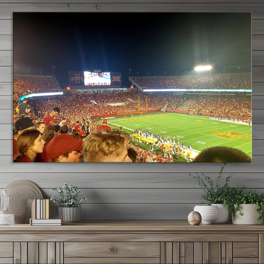 Iowa State University Cyclones Football Team Print - Jack Trice Stadium Ames Wall Art Canvas Print