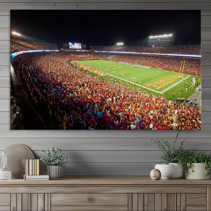 Iowa State University Cyclones Football Team Print - Ames Jack Trice Stadium Wall Art Canvas Print