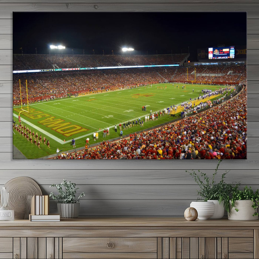 Iowa State University Cyclones Football Team Print - Ames Jack Trice Stadium Wall Art Canvas Print