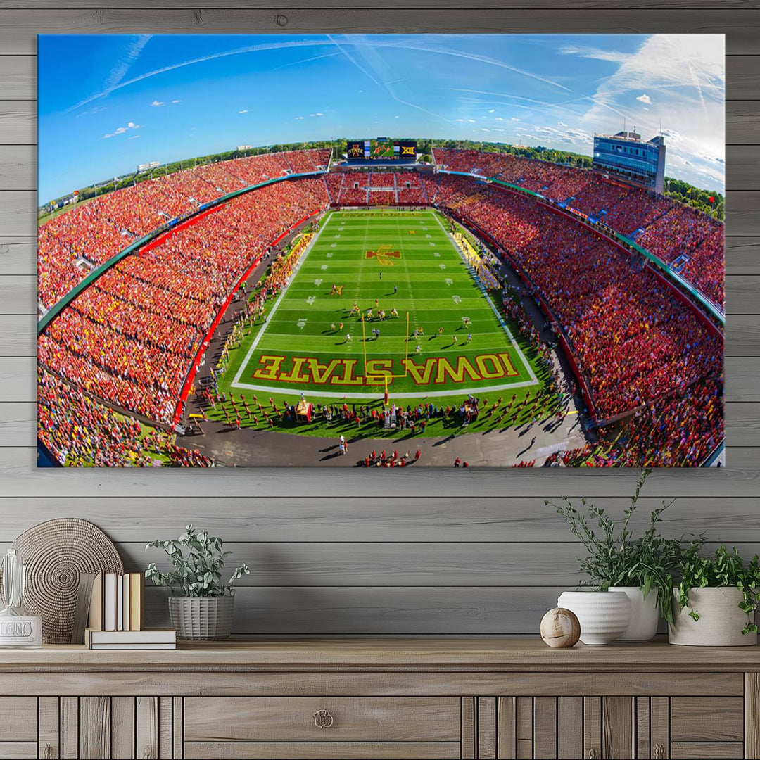 Iowa State University Cyclones Football Team Print - Ames Jack Trice Stadium Wall Art Canvas Print