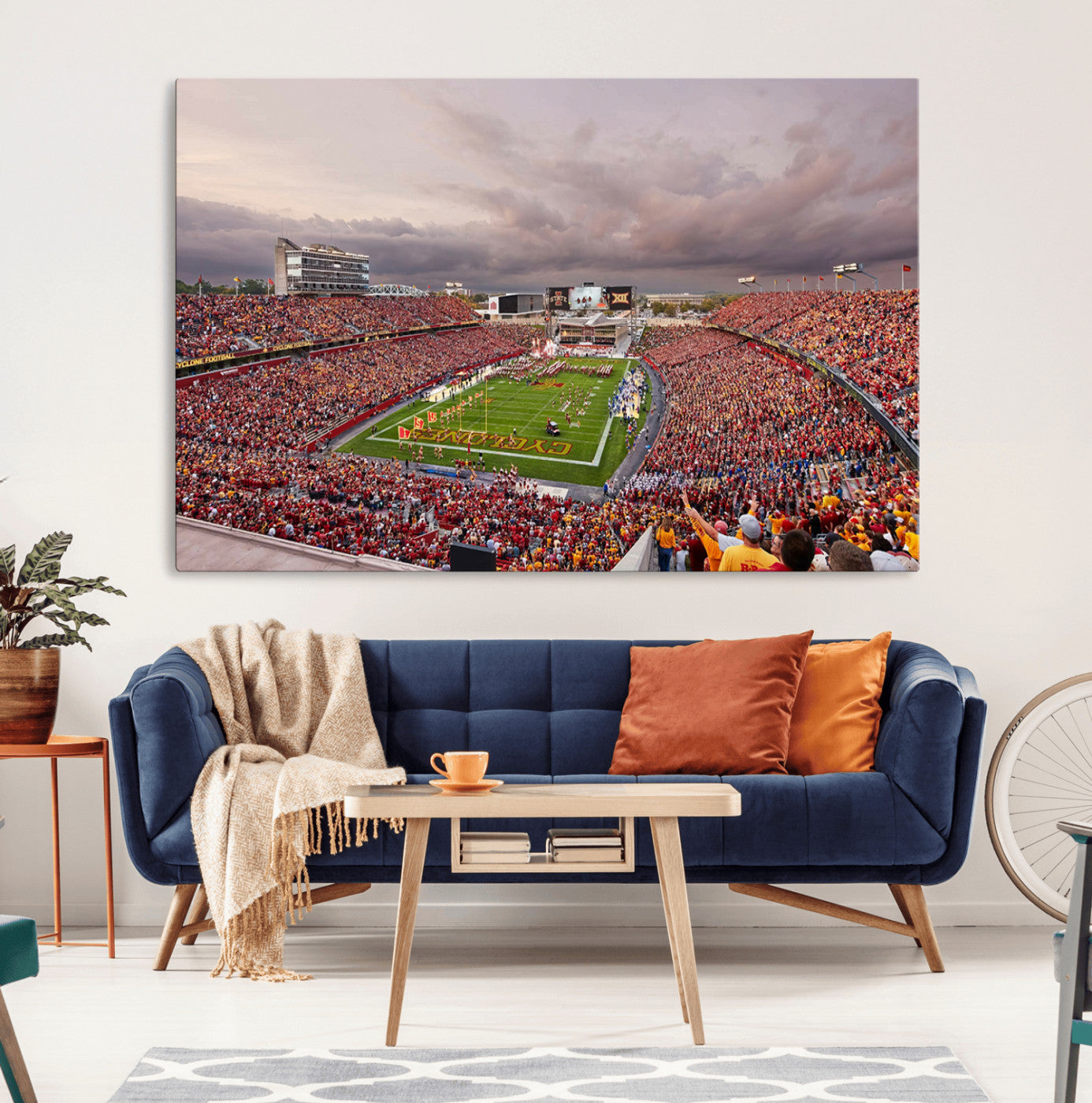 50373-MGV-CV-36X24-Iowa State University Cyclones Football Team Print - Ames Jack Trice Stadium Wall Art Canvas Print
