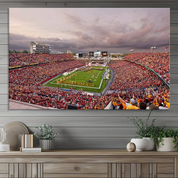 Iowa State University Cyclones Football Team Print - Ames Jack Trice Stadium Wall Art Canvas Print