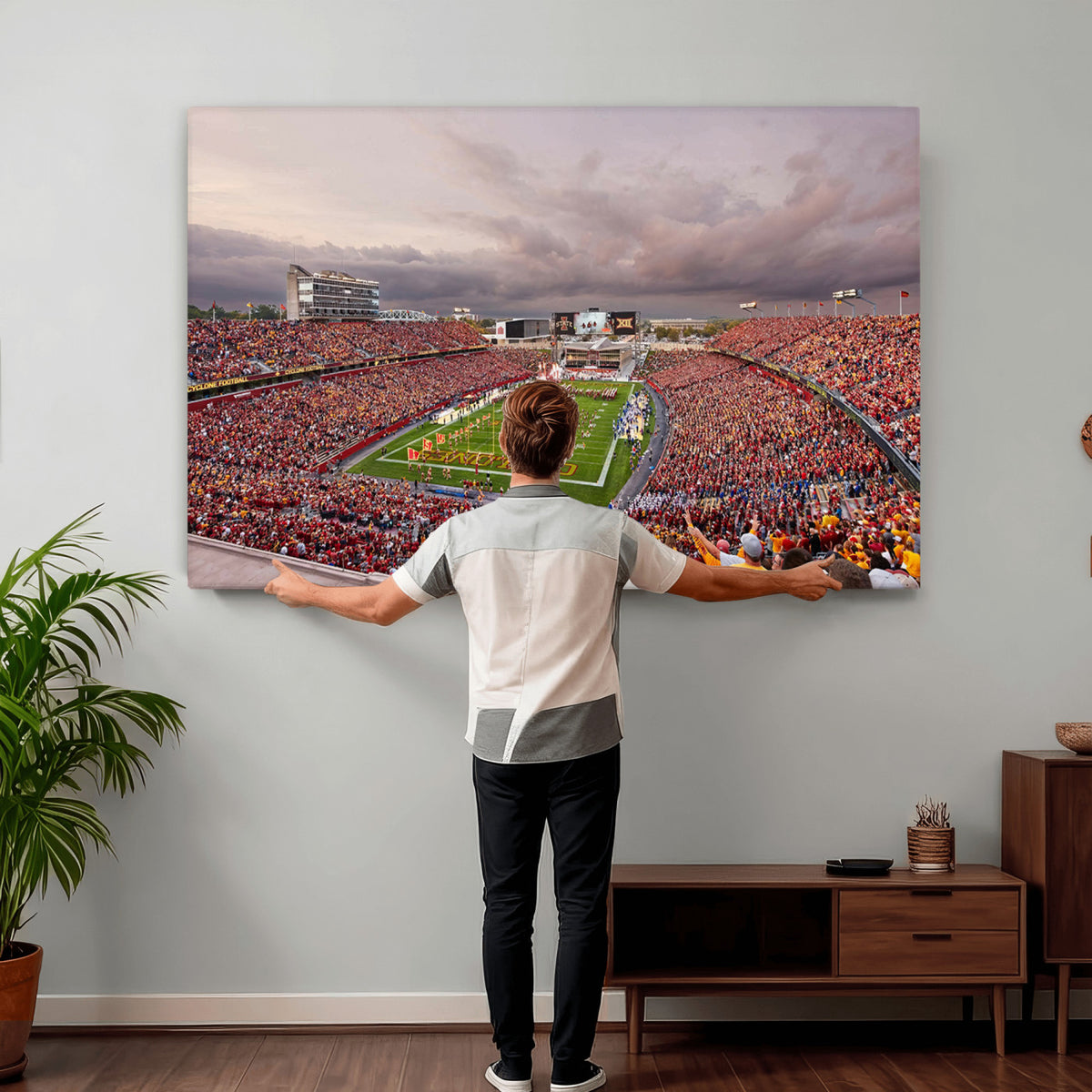 50373-MGV-CV-36X24 - Iowa State University Cyclones Football Team Print, Ames