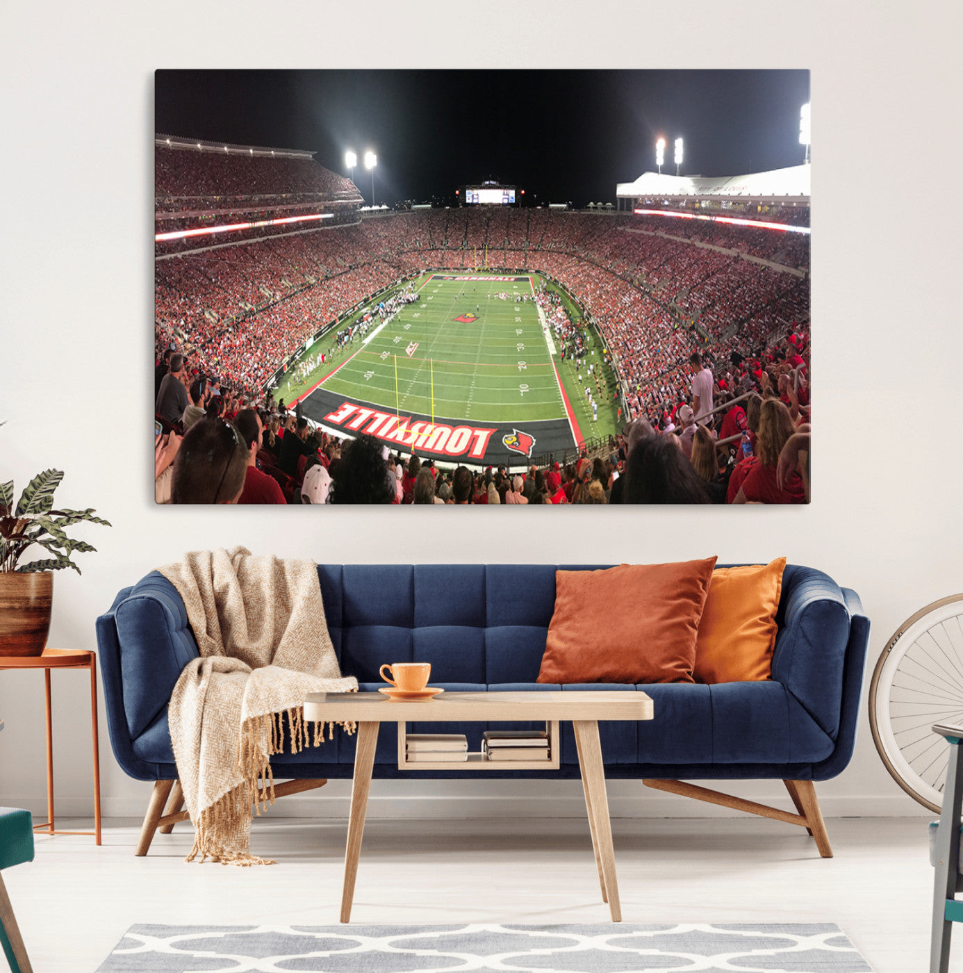 MGV-CV-36X24 - University of Louisville Cardinals Football Team Print - Louisville Cardinal Stadium Wall Art Canvas