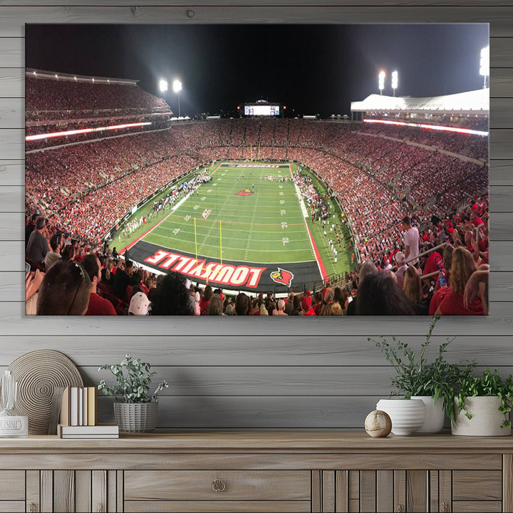 University of Louisville Cardinals Football Team Print - Louisville Cardinal Stadium Wall Art Canvas Print