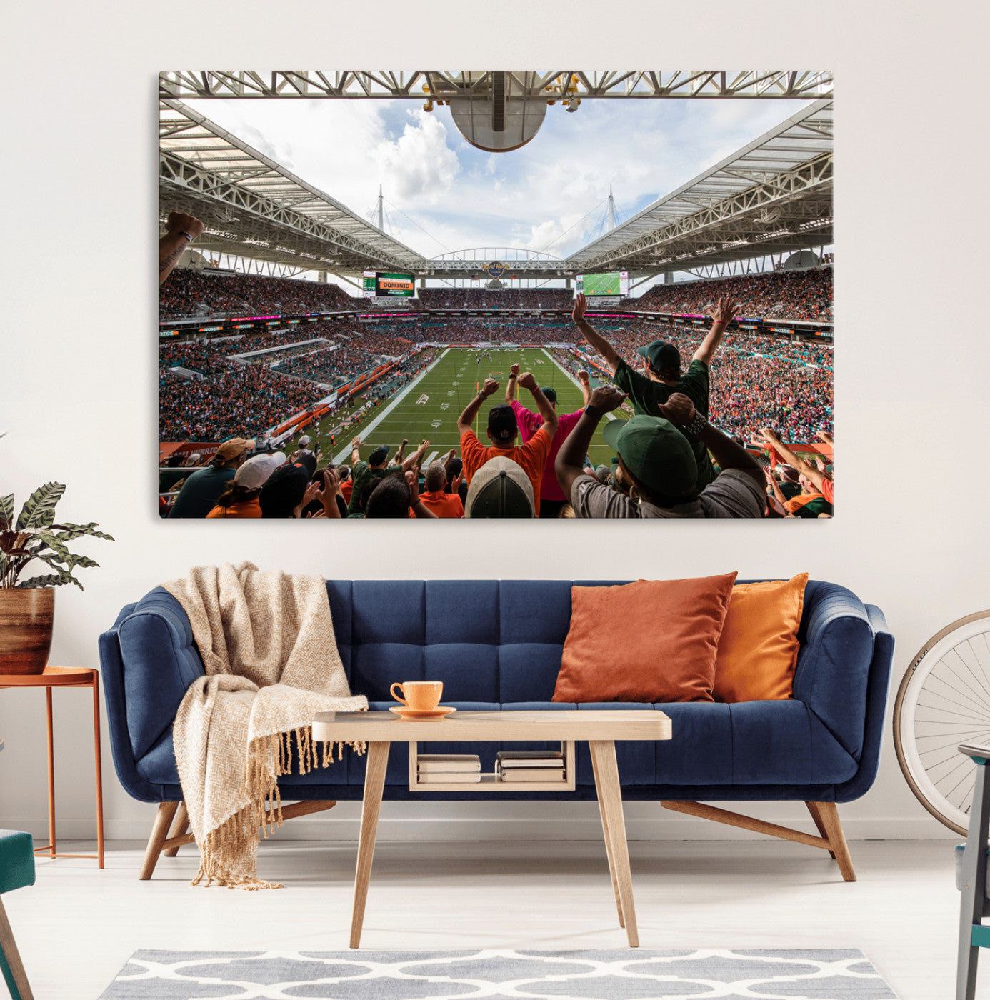 66239-MGV-CV-36X24-Miami Hurricanes Football Team Wall Art Print - Miami Hard Rock Stadium Wall Art Canvas Print