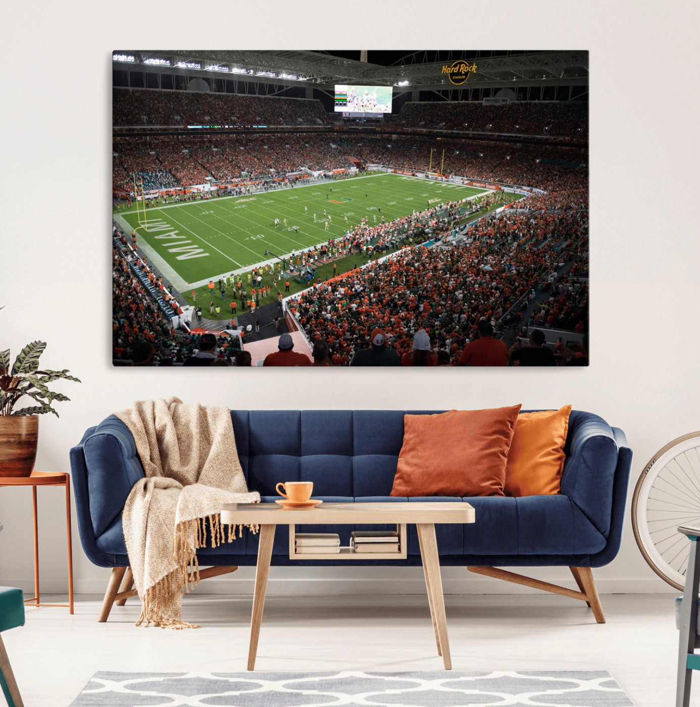 33698-MGV-CV-36X24-Miami Hurricanes Football Team Print Canvas- Miami Hard Rock Stadium Wall Art Canvas Print