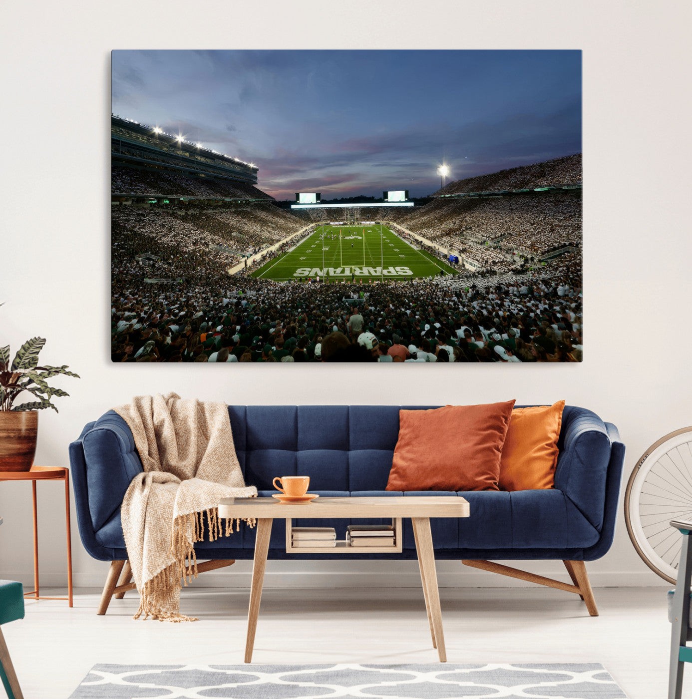 90831-MGV-CV-36X24-Michigan State Spartans Football Team Print - East Lansing Spartan Stadium Canvas Print