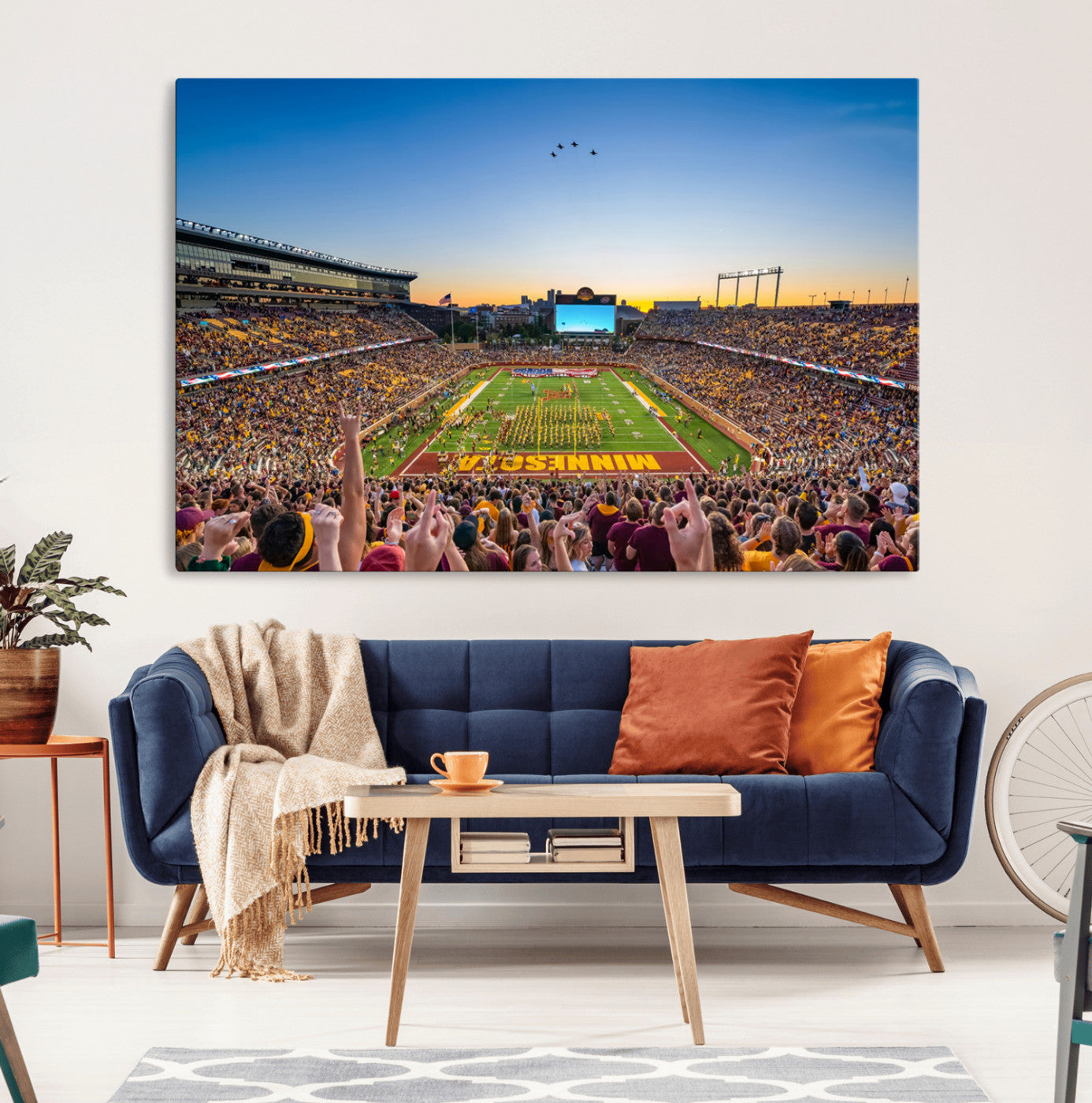 MGV-CV-36X24 - University of Minnesota Golden Gophers Art Print, Football Team Print - Minneapolis Huntington Bank