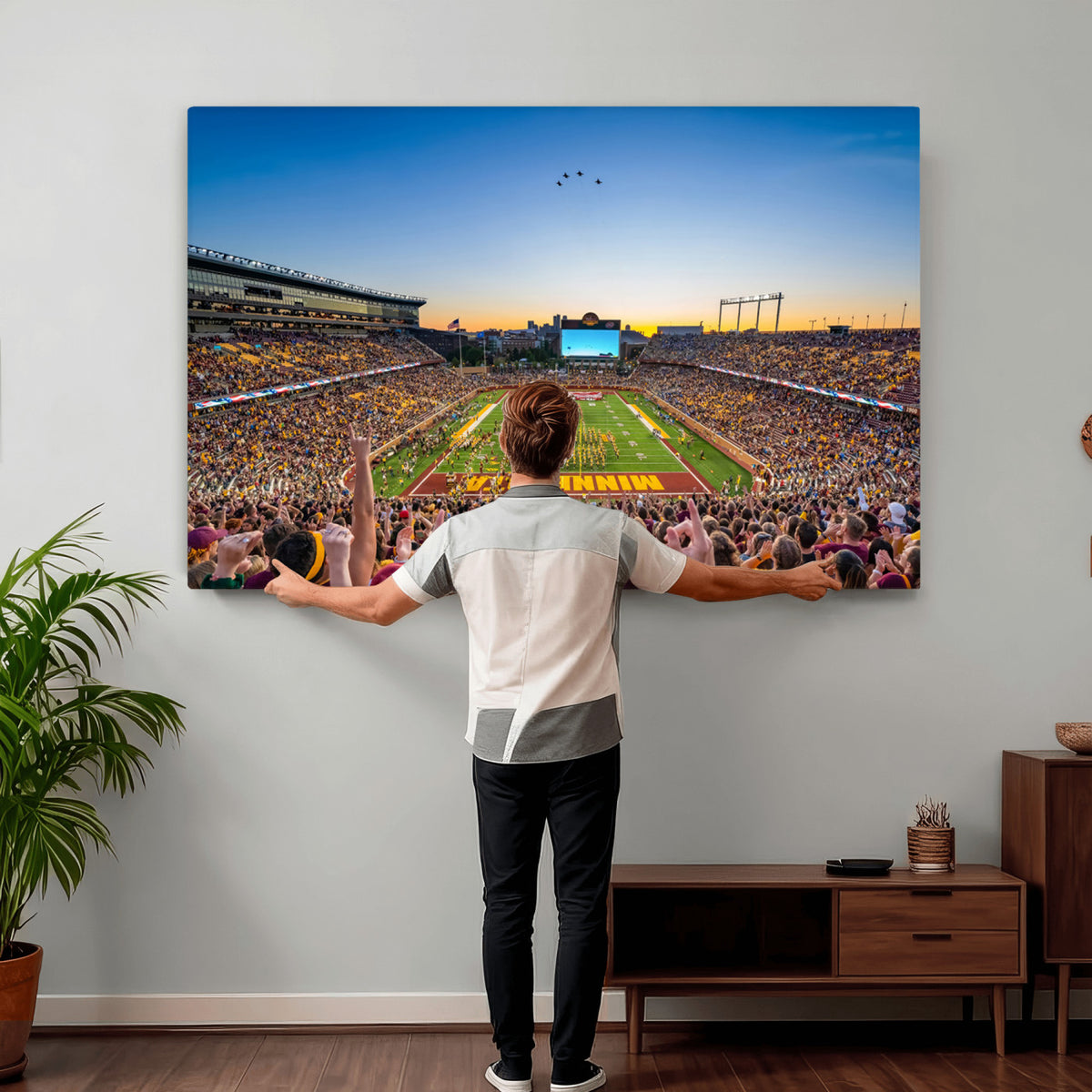 84421-MGV-CV-36X24 - University of Minnesota Golden Gophers Art Print, Football Team Print - Minneapolis Huntington Bank