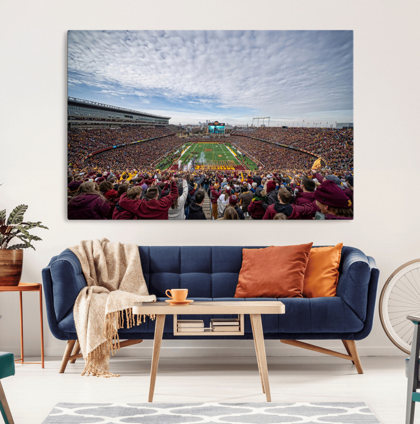 38459-MGV-CV-36X24-University of Minnesota Golden Gophers Football Team Print - Minneapolis Huntington Bank Stadium Art