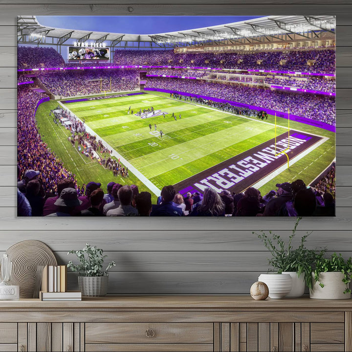 Northwestern University Wildcats Football Team Print - Evanston Ryan Field Wall Art Canvas Print