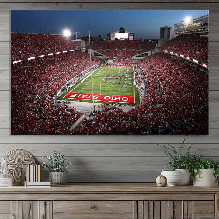 Ohio State University Buckeyes Football Team Print - Columbus Ohio Stadium Wall Art Canvas Print