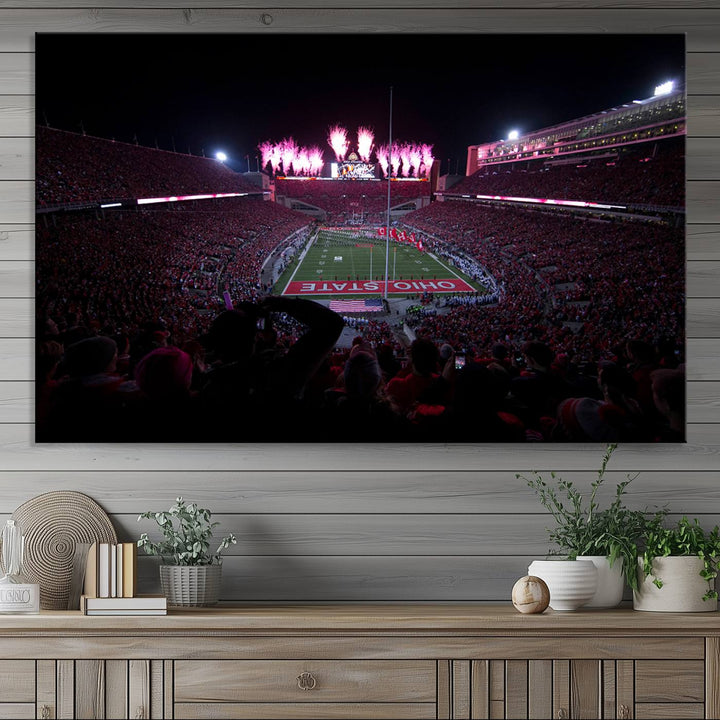 Ohio State University Buckeyes Football Team Print - Columbus Ohio Stadium Wall Art Canvas Print