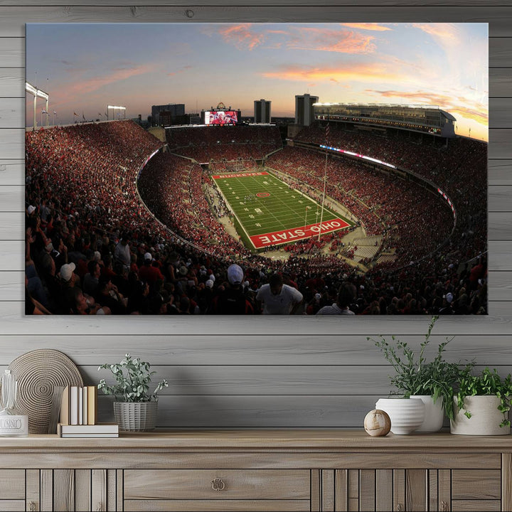 Ohio State University Buckeyes Football Team Print - Columbus Ohio Stadium Wall Art Canvas Print