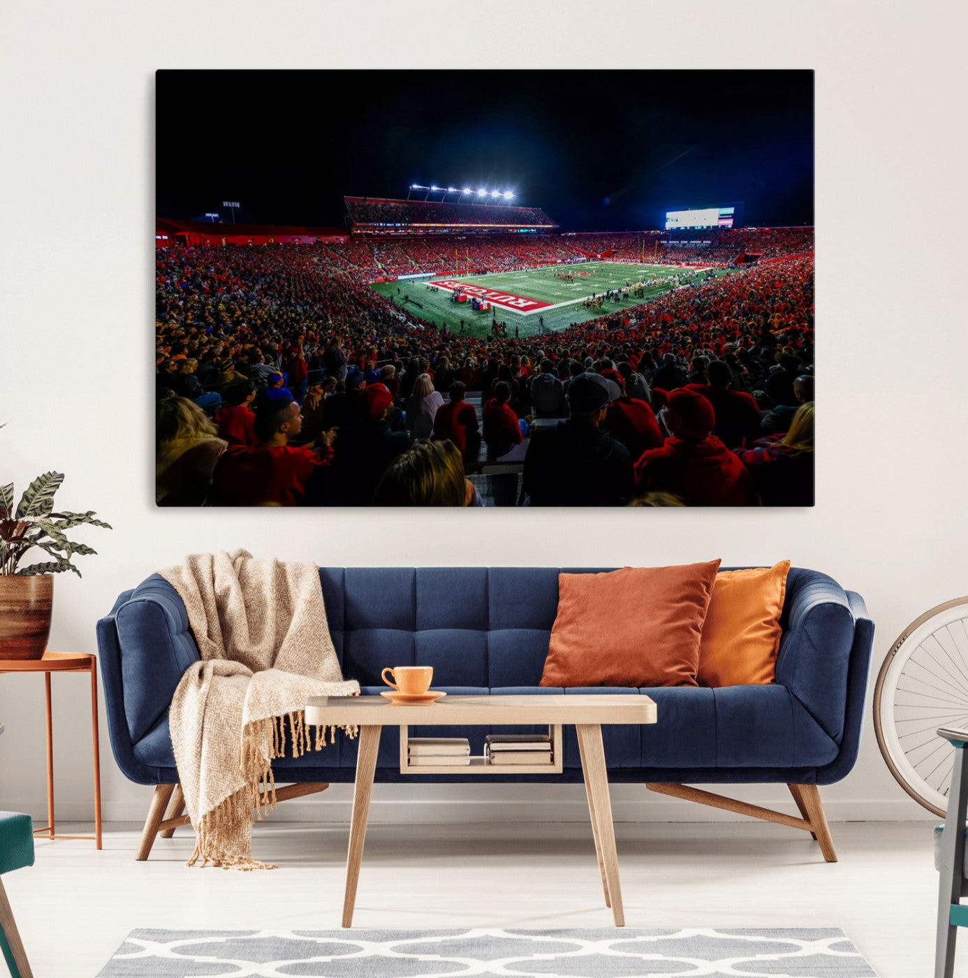 18115-MGV-CV-36X24-Rutgers Scarlet Knights Football Team Print - SHI Stadium, Piscataway Wall Art Canvas Print