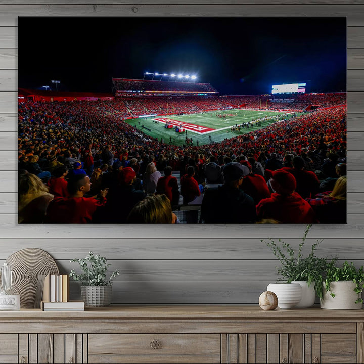 Rutgers Scarlet Knights Football Team Print - SHI Stadium, Piscataway Wall Art Canvas Print