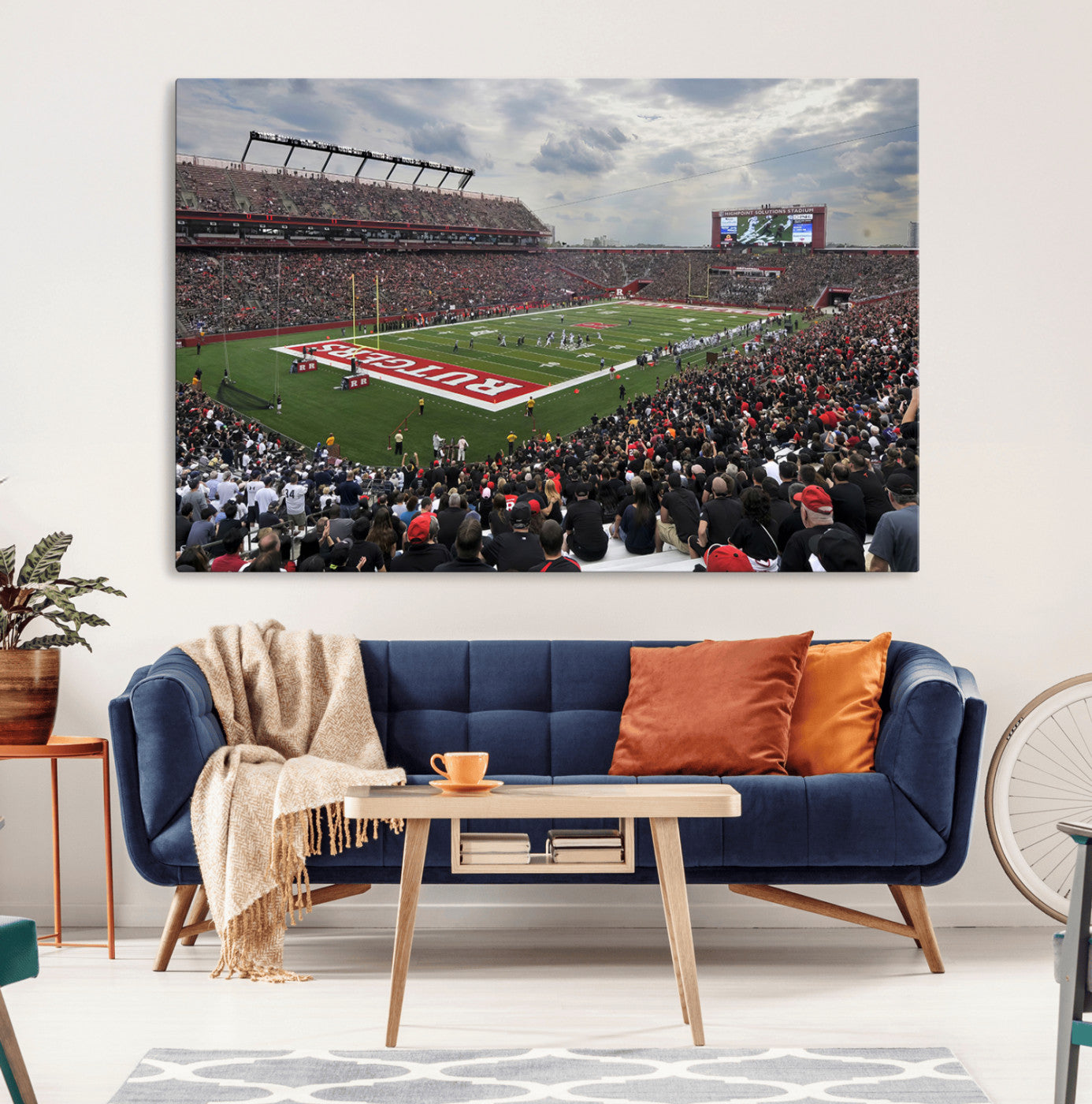 66777-MGV-CV-36X24-Rutgers Scarlet Knights Football Team Print - SHI Stadium, Piscataway Wall Art Canvas Print