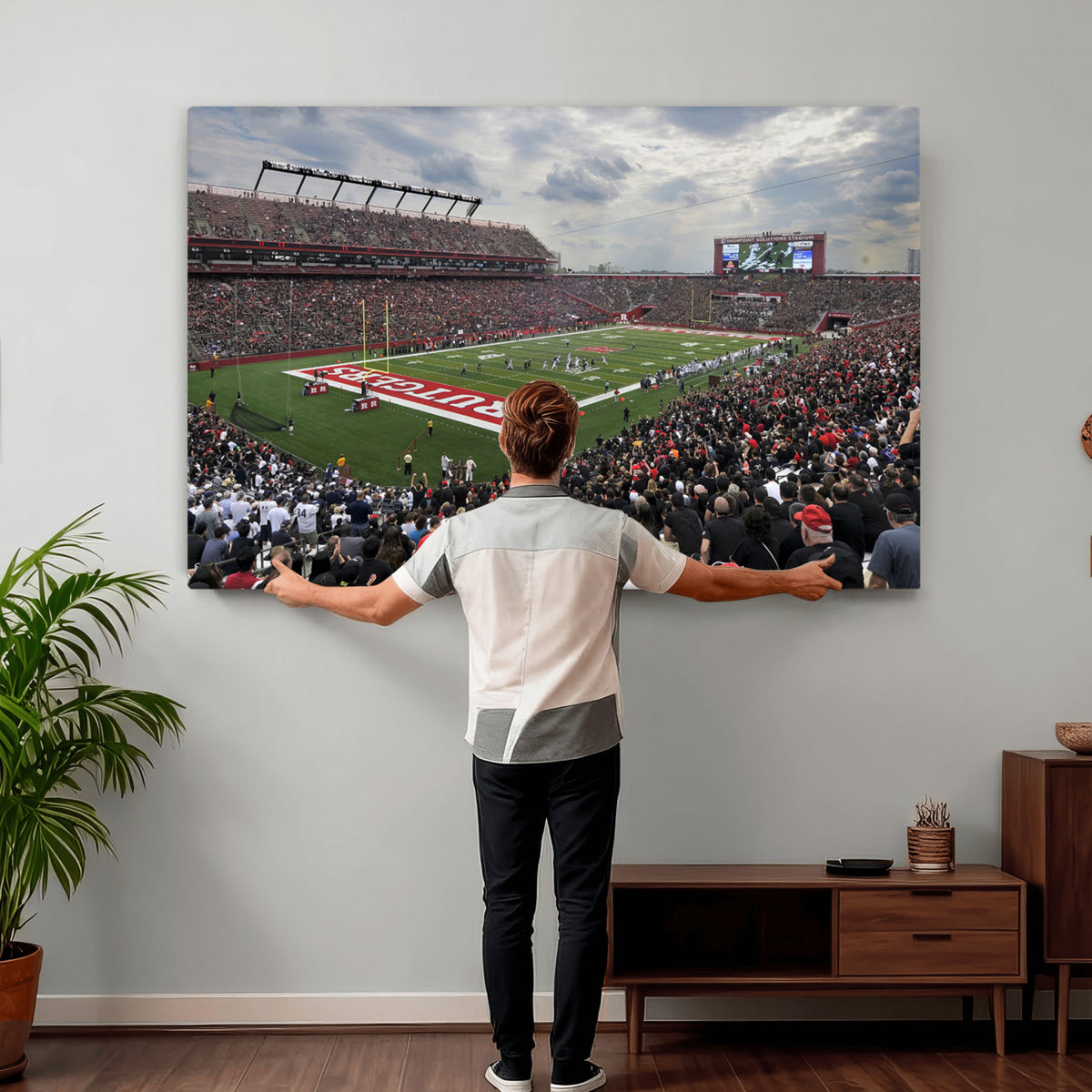 66777-MGV-CV-36X24 - Rutgers Scarlet Knights Football Team Print, SHI Stadium