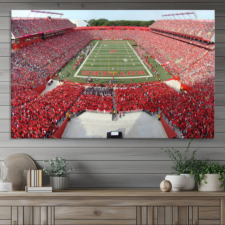 Rutgers Scarlet Knights Football Team Print - Piscataway SHI Stadium Wall Art Canvas Print