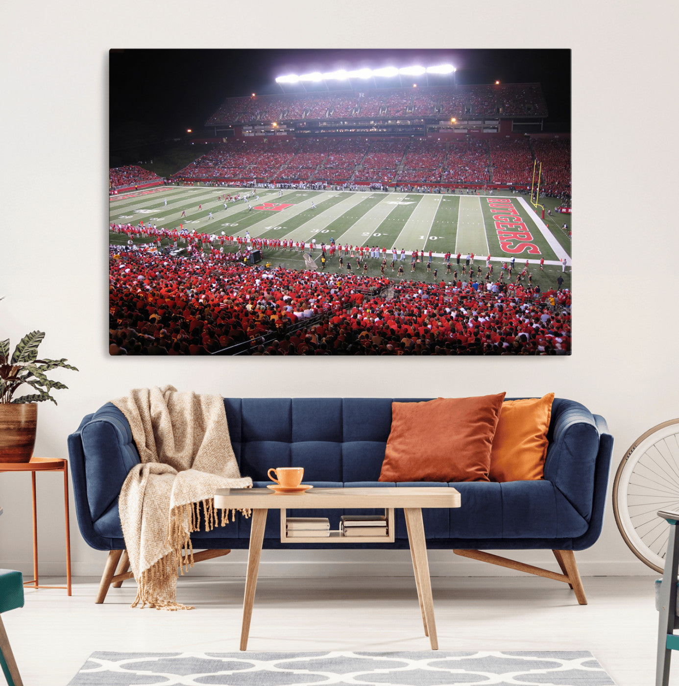 53225-MGV-CV-36X24-Rutgers University Scarlet Knights Football Team Print - Piscataway SHI Stadium Wall Art Canvas