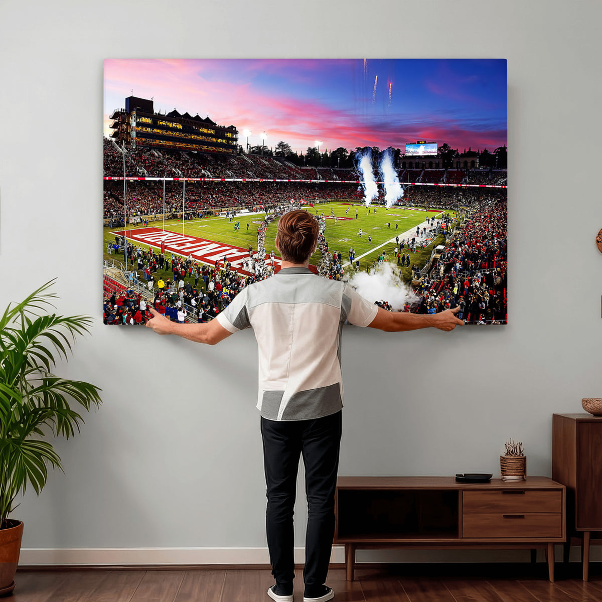 25557-PAN-FL-20X10 - Stanford University Cardinal Football Team Print - Stanford Stadium Wall Art Canvas Print