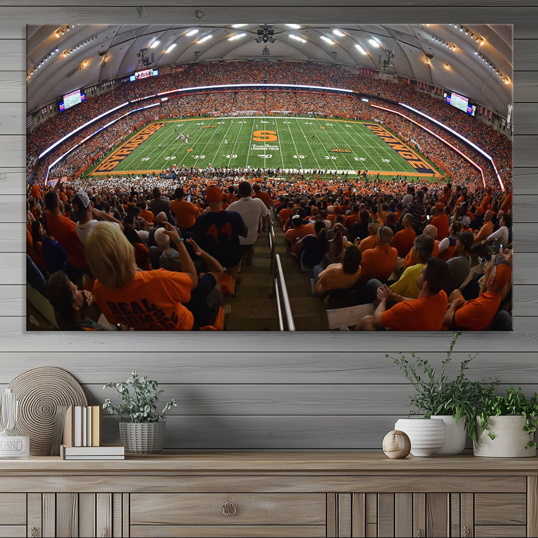 Syracuse University Orange Football Team Print - Syracuse JMA Wireless Dome Wall Art Canvas Print