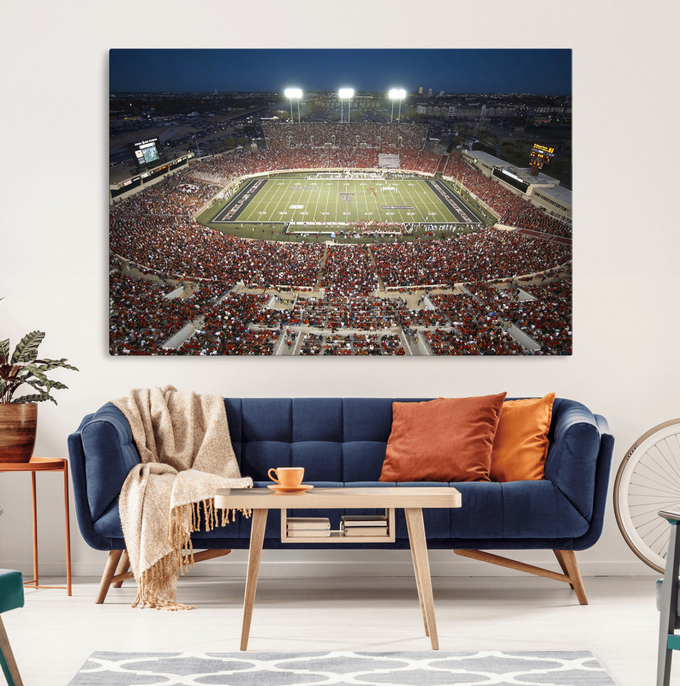 55763-MGV-CV-36X24-Texas Tech Red Raiders Football Team Print - Lubbock Jones AT&T Stadium Wall Art Canvas Print